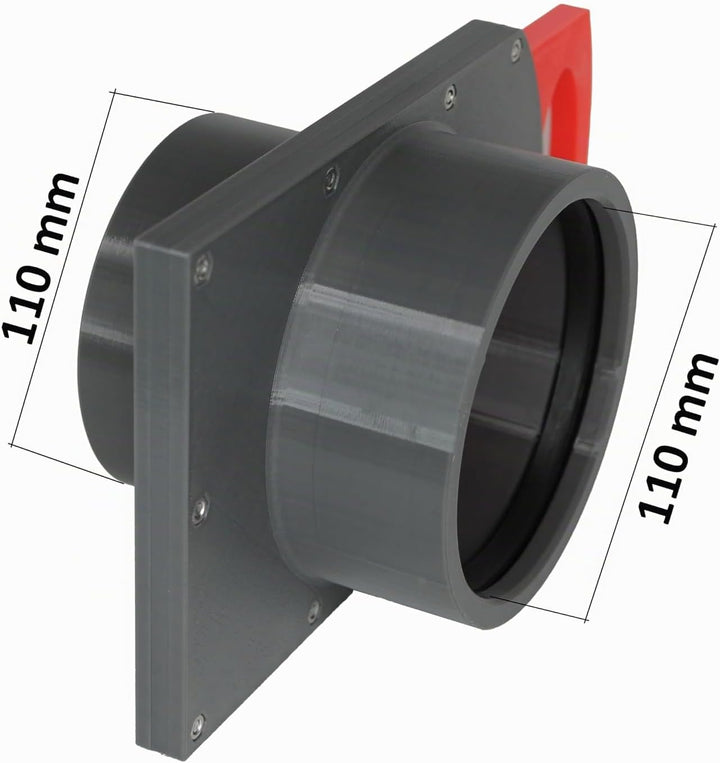 GENERIC 110 mm Luft-Absperrschieber mit Muffe | Blastgate | PETG | Werkstattabsaugung | Absauganlage