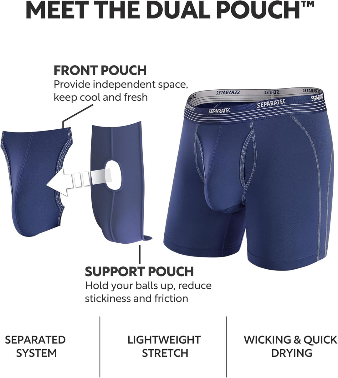Separatec Boxershorts Herren Mehrfachpackung Sport Schnell trocknend Doppelbeutel Dual Pouch Unterho