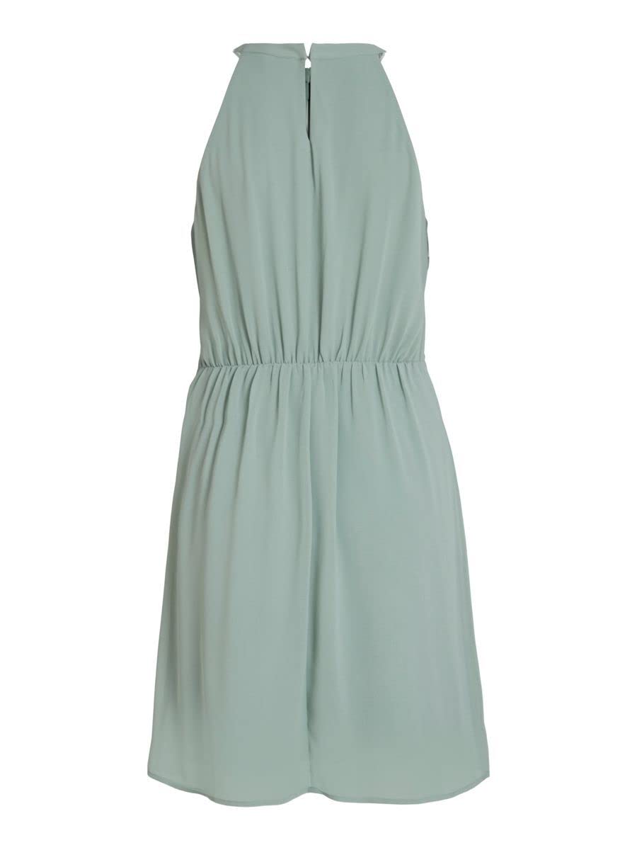 Vila Damen Vimilina Halterneck Dress/Su-Noos Kleid 38 Green Milieu/Detail:elastic, 38 Green Milieu/D