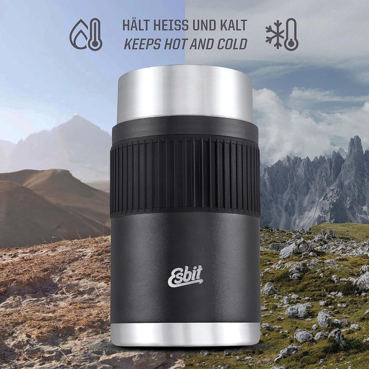 Esbit Thermobehälter Sculptor für Essen - Warmhaltebehälter 1000 ml in Schwarz mit Manschette in Ede