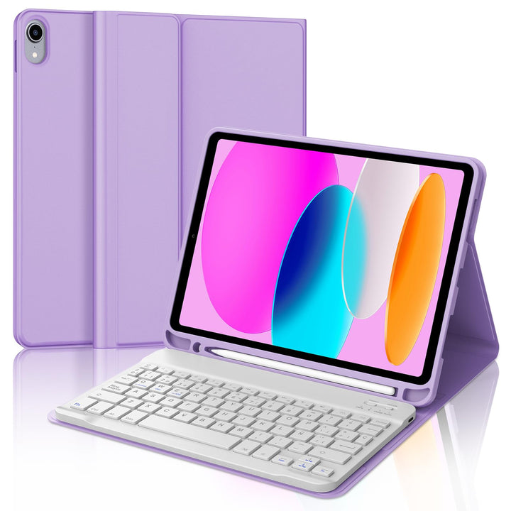 Schutzhülle mit Tastatur für iPad A16 11. Generation 2025/10. Generation 2022, kabellose Bluetooth-T