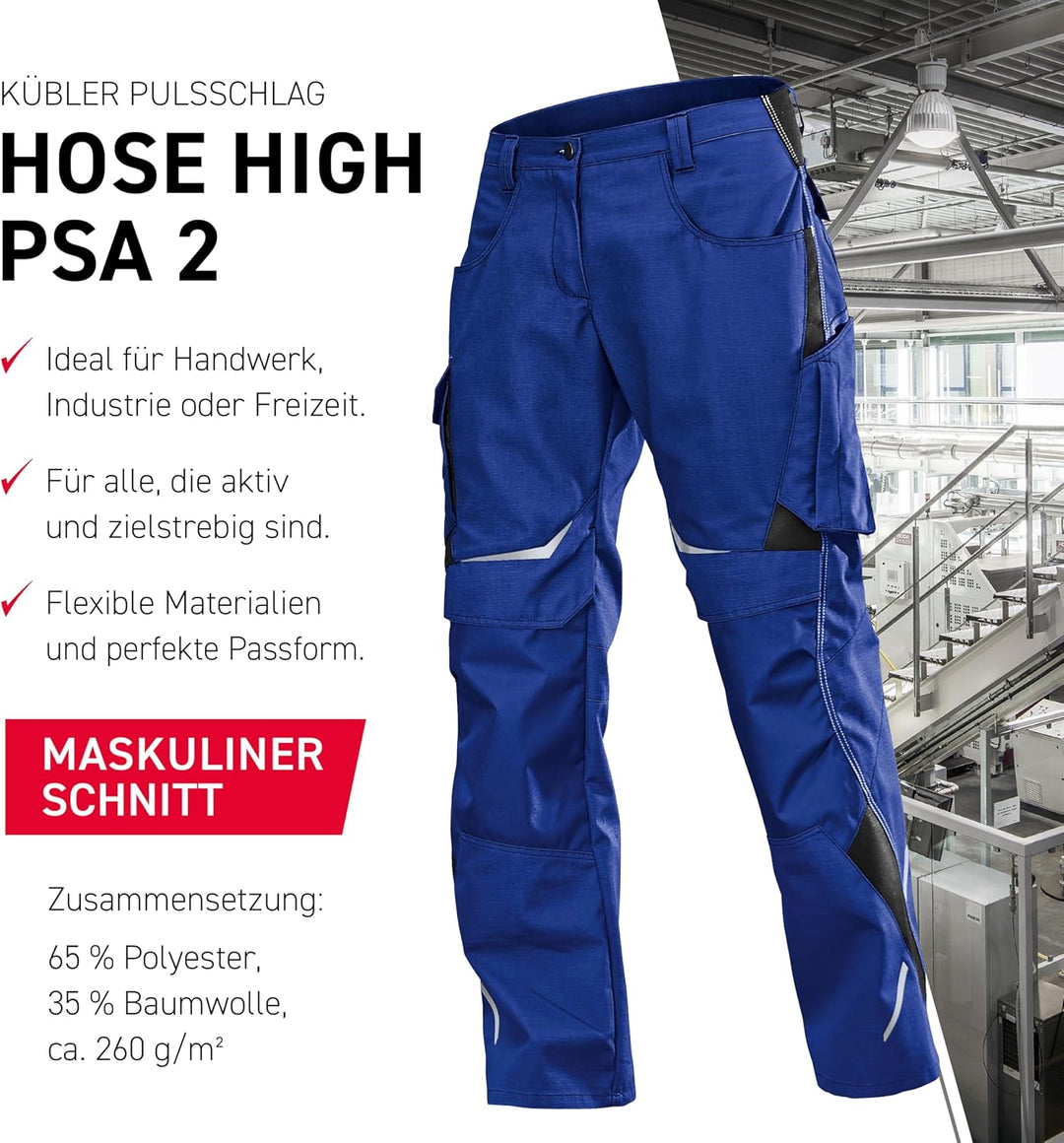 KÜBLER Workwear KÜBLER Pulsschlag Arbeitshose, Herren-Arbeitshose aus Mischgewebe, Arbeitshose mit K