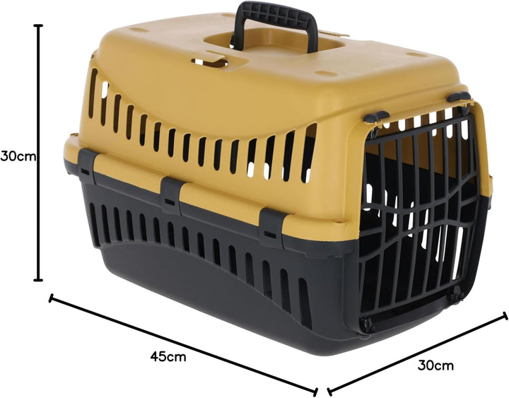 Kerbl Pet Transportbox Expedion, Transportmöglichkeit für Katzen/Hunde/Kleintiere, Kunststoff, Honey