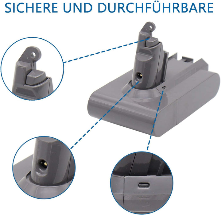 Abakoo 3500mAh 21,6V Akku Ersatz für Dyson V6 Akku Li-Ionen Batterie SV03 SV04 SV06 SV07 SV09 DC58 D