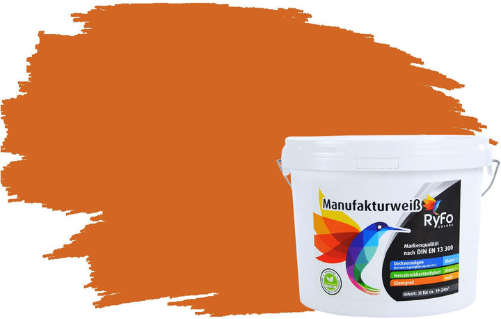 RyFo Colors Bunte Wandfarbe Manufakturweiss Aprikose 3l - weitere Orange Farbtöne und Grössen erhält