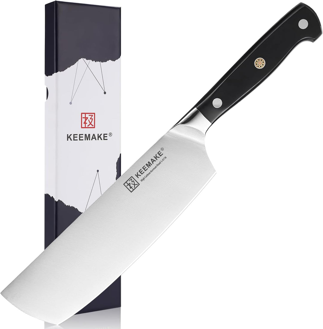 KEEMAKE japanisches messer, Nakiri Messer, 17cm Gemüsemesser, Kochmesser Hackmesser,scharfes Küchenm