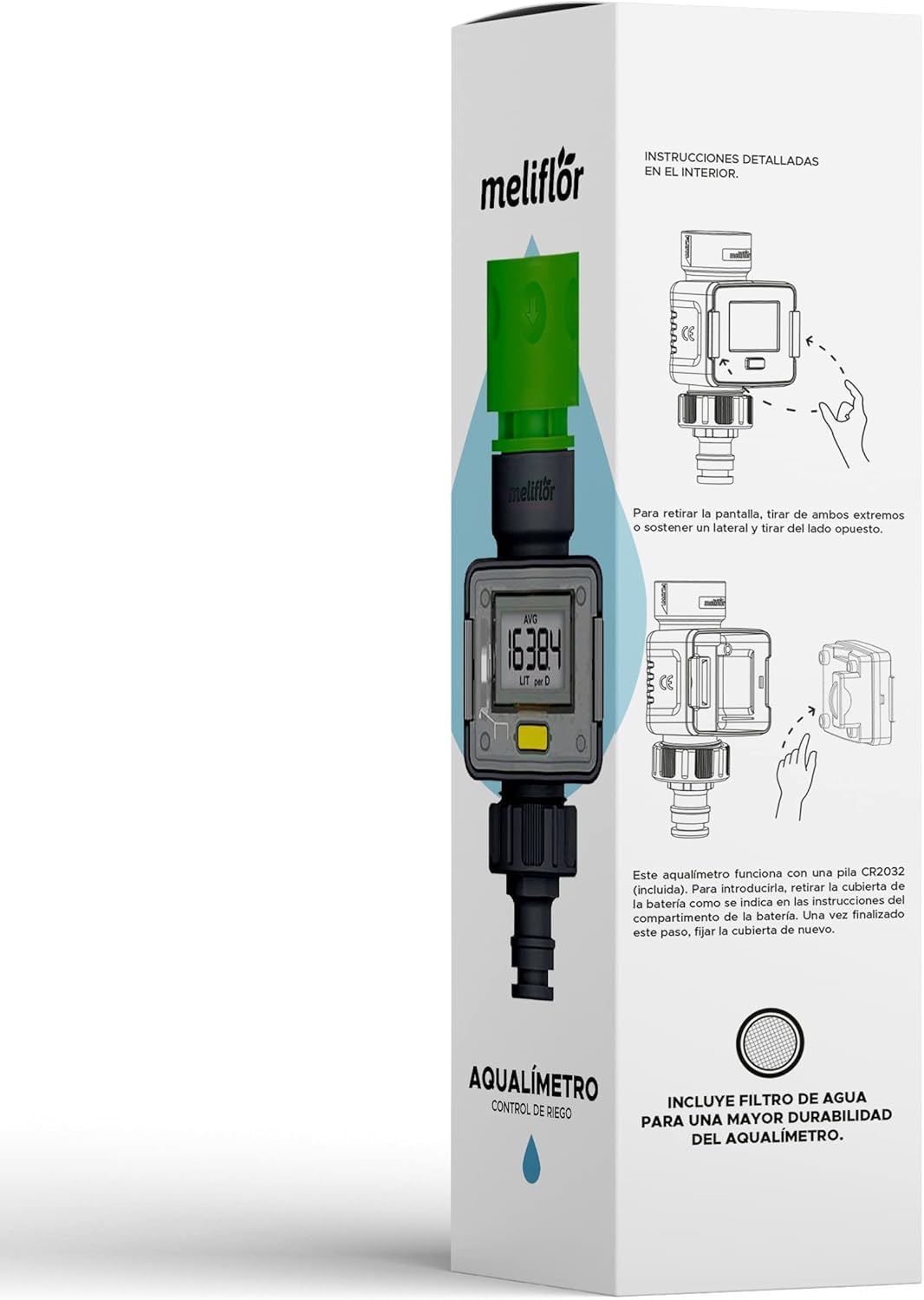 Aqualimeter (Bewässerungssteuerung) Wert in Liter oder Gallonen. Verschiedene Betriebsmodi: Durchflu