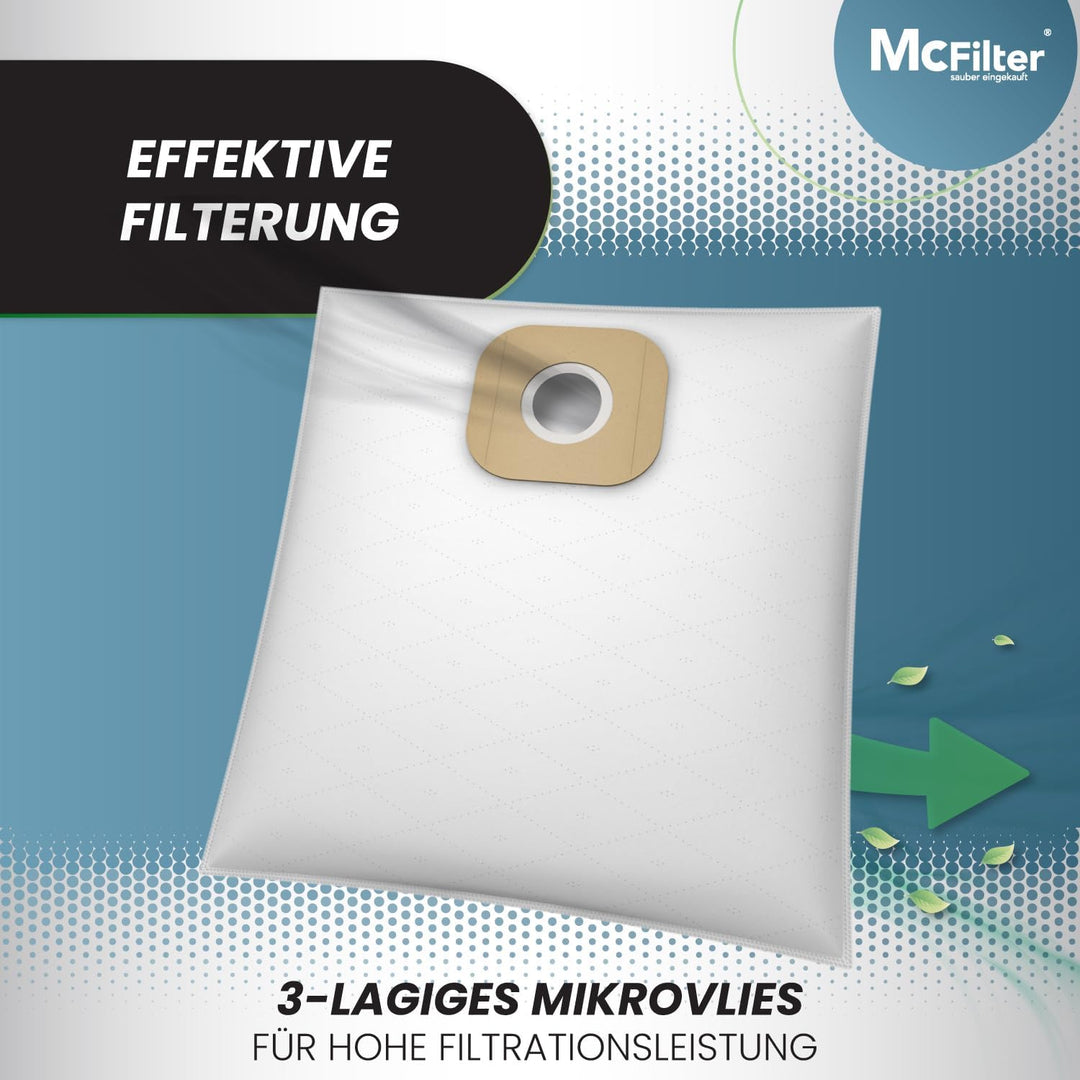 McFilter I 10 Staubsaugerbeutel kompatibel mit Kärcher Kärcher T 7/1 Classic I T 8/1 L I proT 200 I