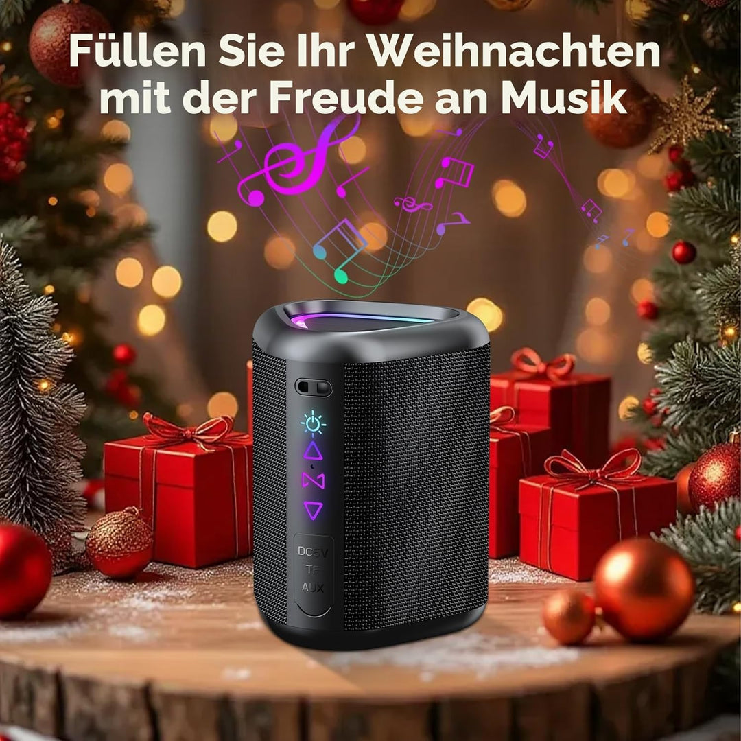 aowoka Bluetooth Lautsprecher mit Licht, 2025 Musikbox Tragbarer Box, Bluetooth 5.4, 30 St, Verbesse