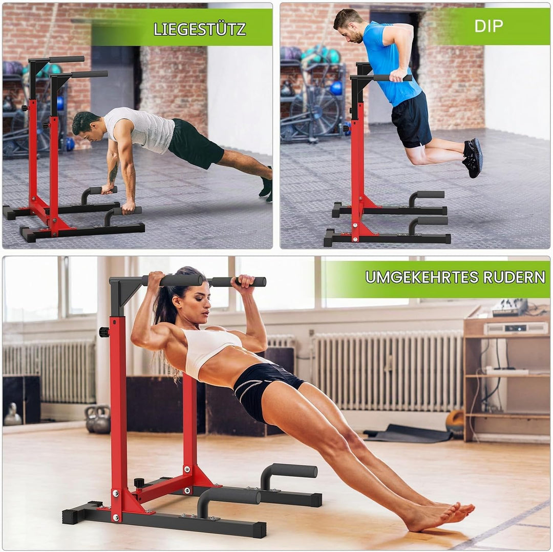 SELEWARE Solide Dip-Bar, verstellbare Dip-Station Home Gym Fitness Calisthenics Ausrüstung, multifun