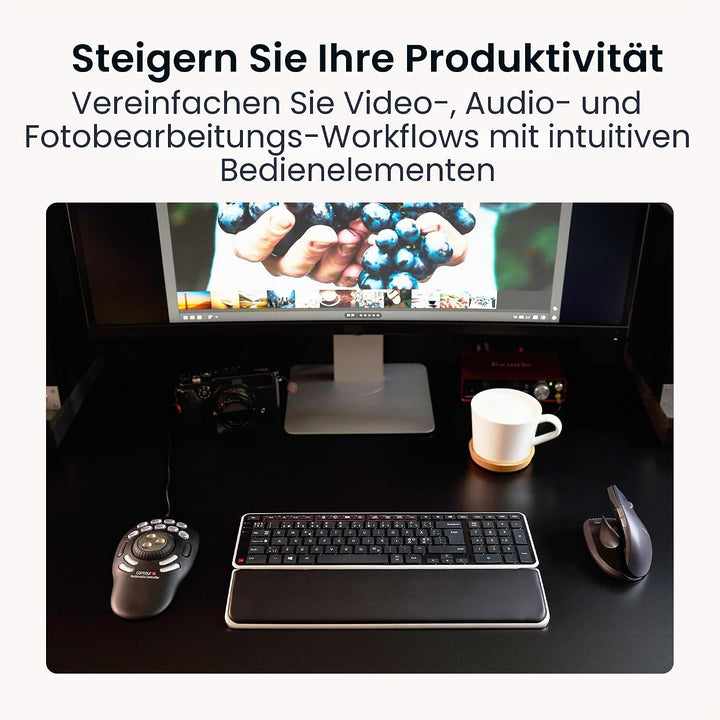 Contour Multimedia Controller PRO v2 | Ergonomisches Jog Wheel für Video/Musik/Bildbearbeitung | USB