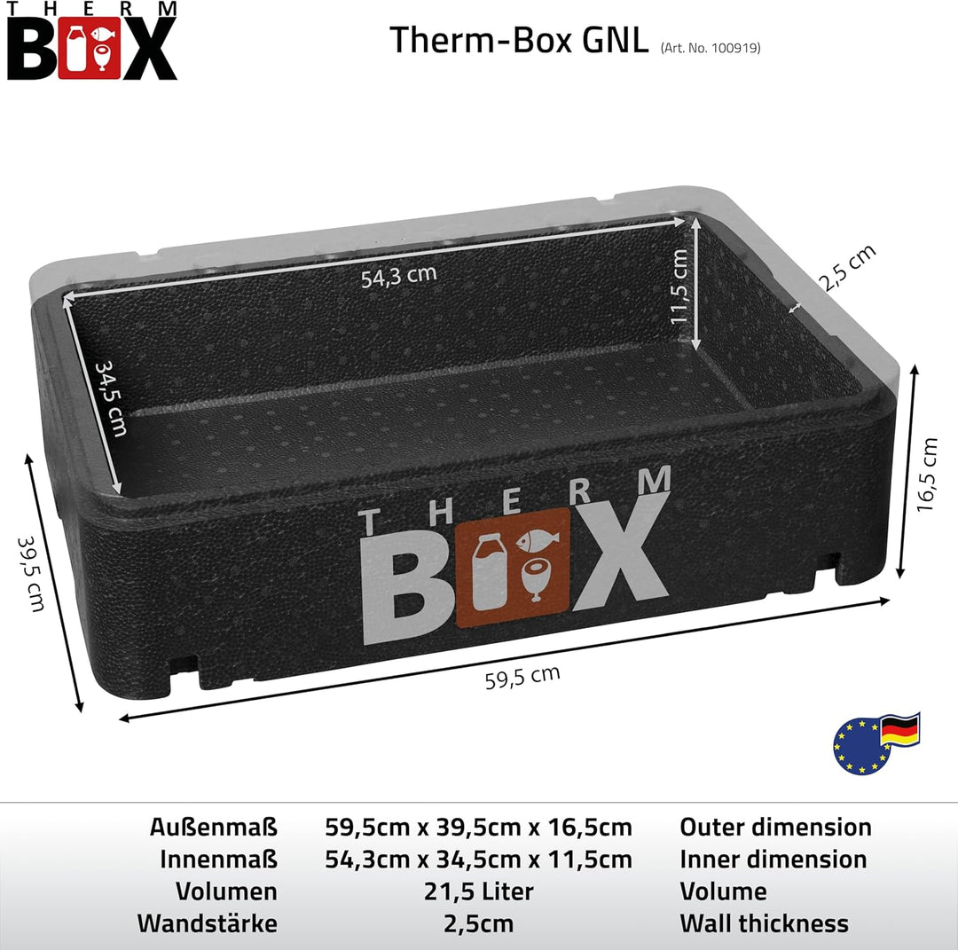 THERM BOX Profi Styroporboxen stappelbar 12 bis 46 Liter Isolierbox Thermobox Warmhaltebox Kühlbox T