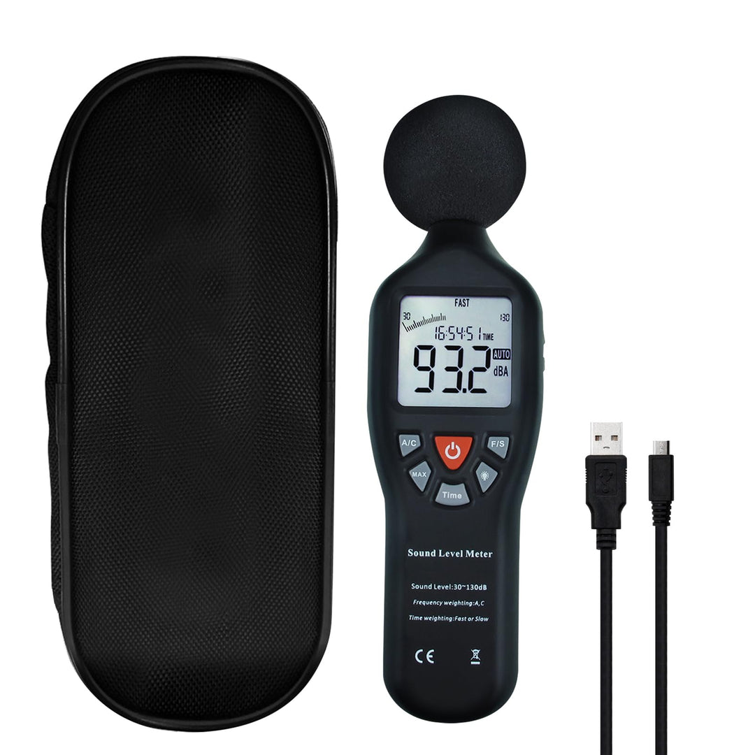 Digitaler Schallpegelmesser mit Stativmontage Rücklichtanzeige Hochgenauigkeitsmessung 30dB-130dB Ko