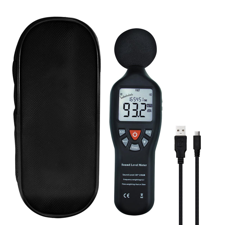 Digitaler Schallpegelmesser mit Stativmontage Rücklichtanzeige Hochgenauigkeitsmessung 30dB-130dB Ko
