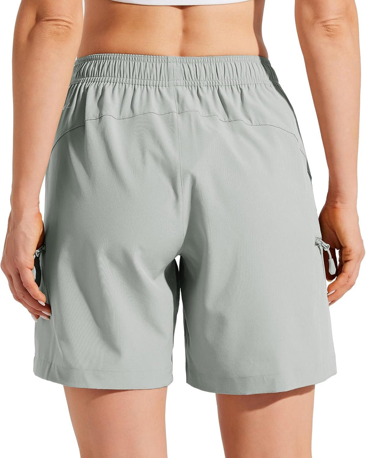 WILLIT Damen Wanderhose Sommer Cargohose schnelltrocknend Wandern Kurz leichte Sport Shorts mit Tasc