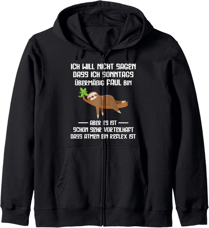 Faultier Faulheit Müde Lustige Sprüche Kapuzenjacke
