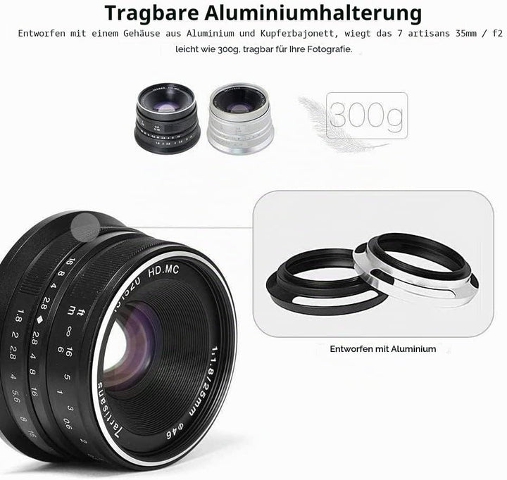 7artisans 25 mm F1.8 APS-C Weitwinkel-Objektiv für Nikon Z-Mount Kompaktkameras spiegellose Kameras