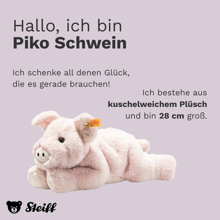 Steiff Kuscheltier Schwein Piko, Süsses Stofftier, Jungen, Mädchen & Babys ab 0 Monaten, Soft Cuddly