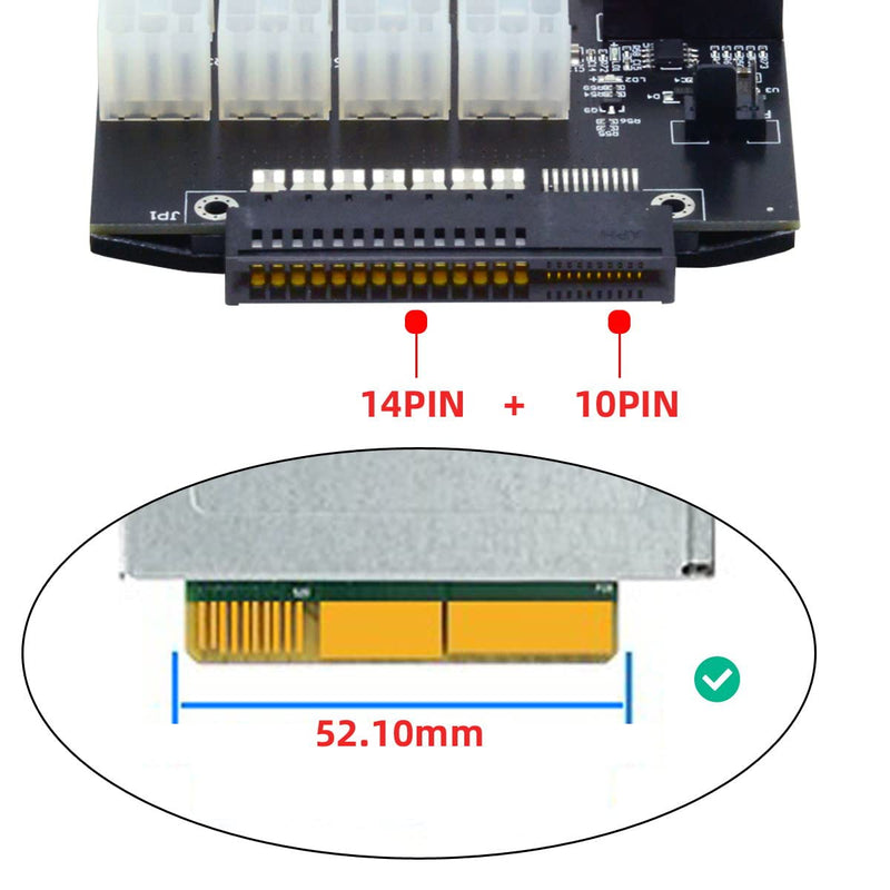 chenyang CY 52,10mm 10+14 Pin Stromsteckplatz auf ATX 6 Pin 16 Port Flex Slot Server Netzteilplatine