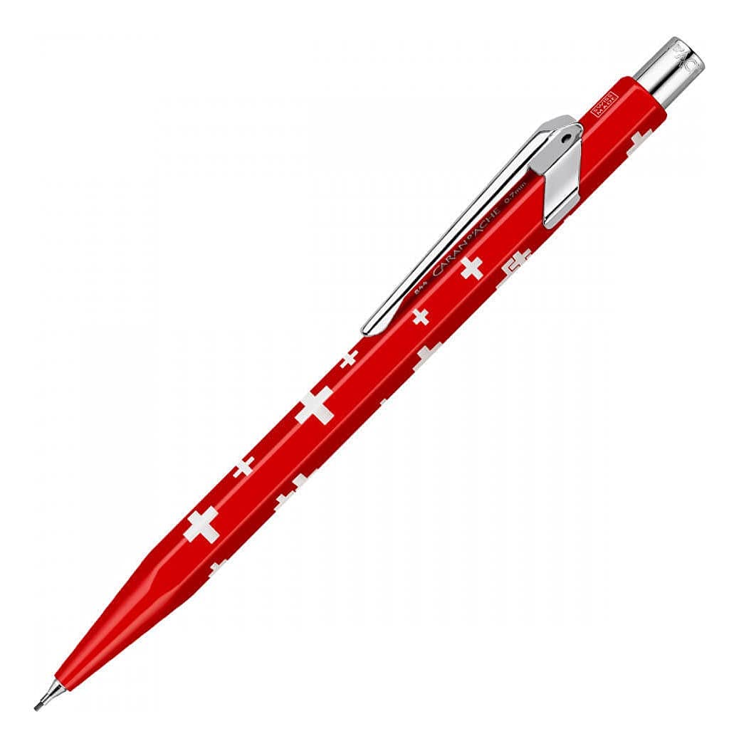 Caran d'Ache Metal-X Minenhalter Basic mit schweizer Flagge Metallgehäuse für 0,7 mm Bleistift-Minen