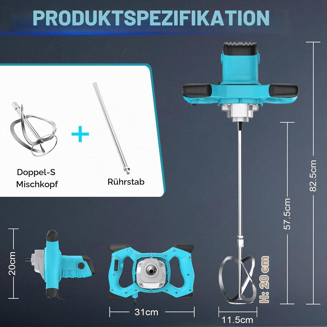Dibaful Rührwerk Handrührwerk 3500W Ø115mm Rührkorb Drehzahlregulierung 6 Gang Getriebe | Rührgerät