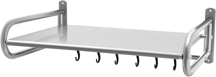 Einlagige Wandhalterung für Mikrowelle mit 6 Haken für bis zu 30 kg
