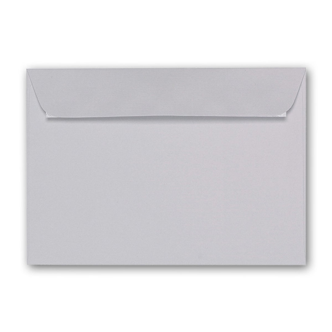 ARTOZ 100x Briefumschläge DIN C6 Lichtgrau (Hellgrau) - 16,2 x 11,4 cm - haftklebend - gerippte Kuve