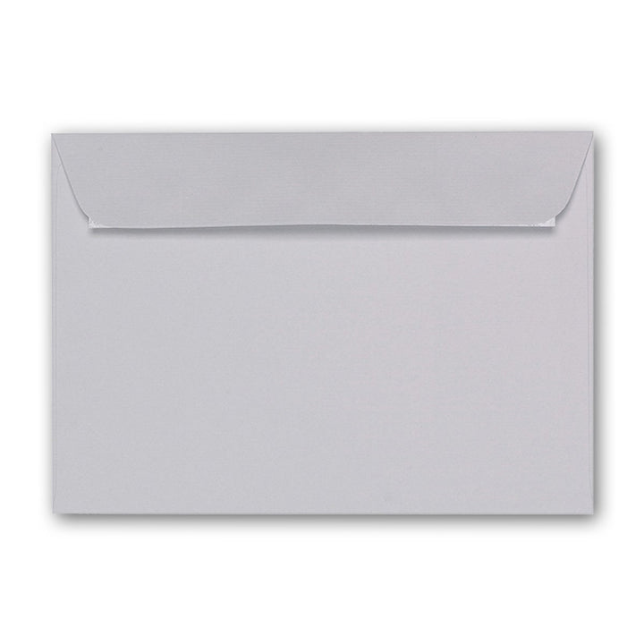 ARTOZ 100x Briefumschläge DIN C6 Lichtgrau (Hellgrau) - 16,2 x 11,4 cm - haftklebend - gerippte Kuve