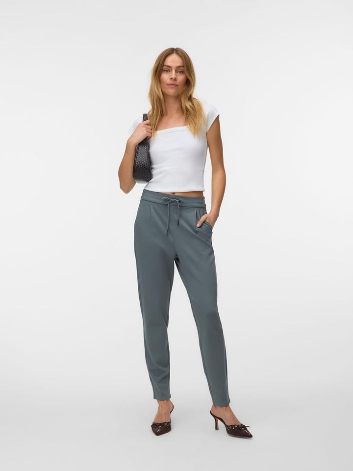 VERO MODA Eva Mid Rise Drawstring Trousers XS / 34L Balsam Green, XS / 34L Balsam Green