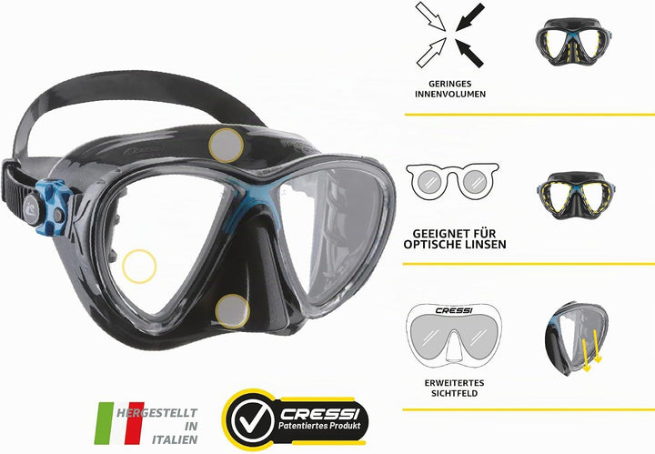 Cressi Big Eyes Evolution - Revolutionäre Erwachsene Tauchmasken Big Eyes Evolution High Quality Mas