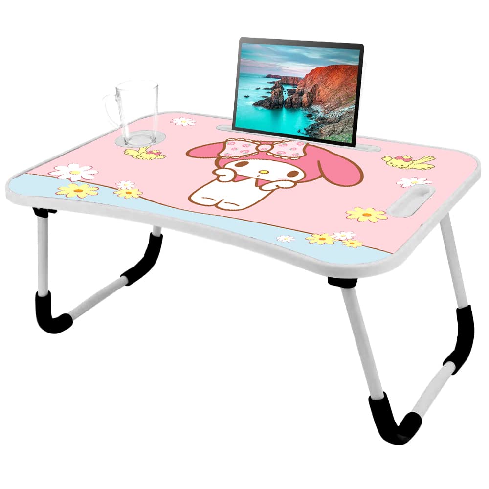 Laptop-Tisch Cartoon-Bilder,Tragbar Laptop Betttablett Tisch mit klappbaren Beinen & Getränkeschlitz