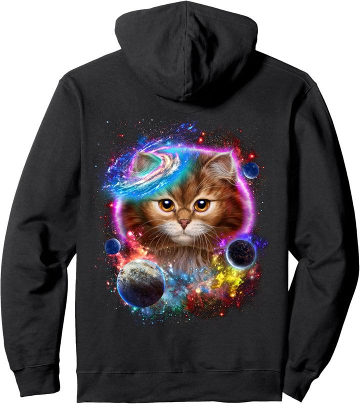 Orange Katze im Weltraum wirbeln in der Galaxie Pullover Hoodie