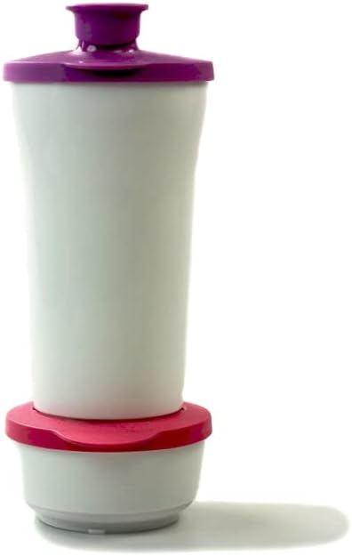 Tupperware Iluminas Shaker 800ml weiss lila + Dose 200ml weiss pink