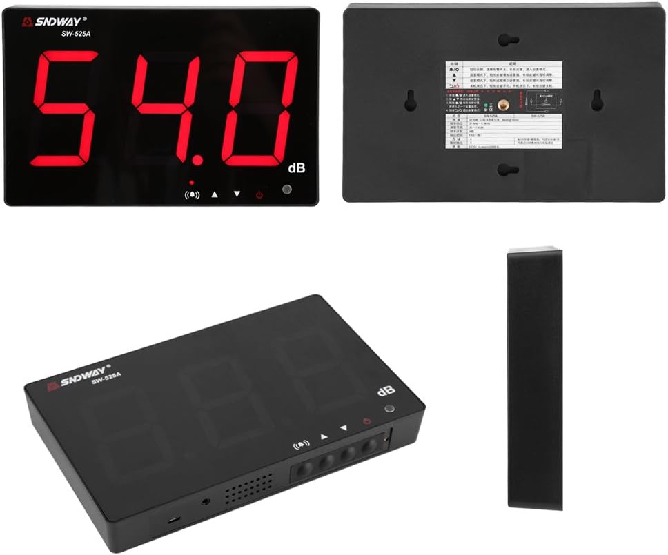 Lazmin 30~130 dB Schallpegelmesser, digitaler Dezibelmesser mit 9,6-Zoll-LCD-Display, Genauigkeit 1,