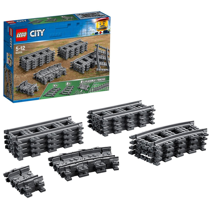 LEGO 60205 City Schienen, 20 Stück, Erweiterungsset für Kinder, Jungen und Mädchen, Spielzeug Set 26