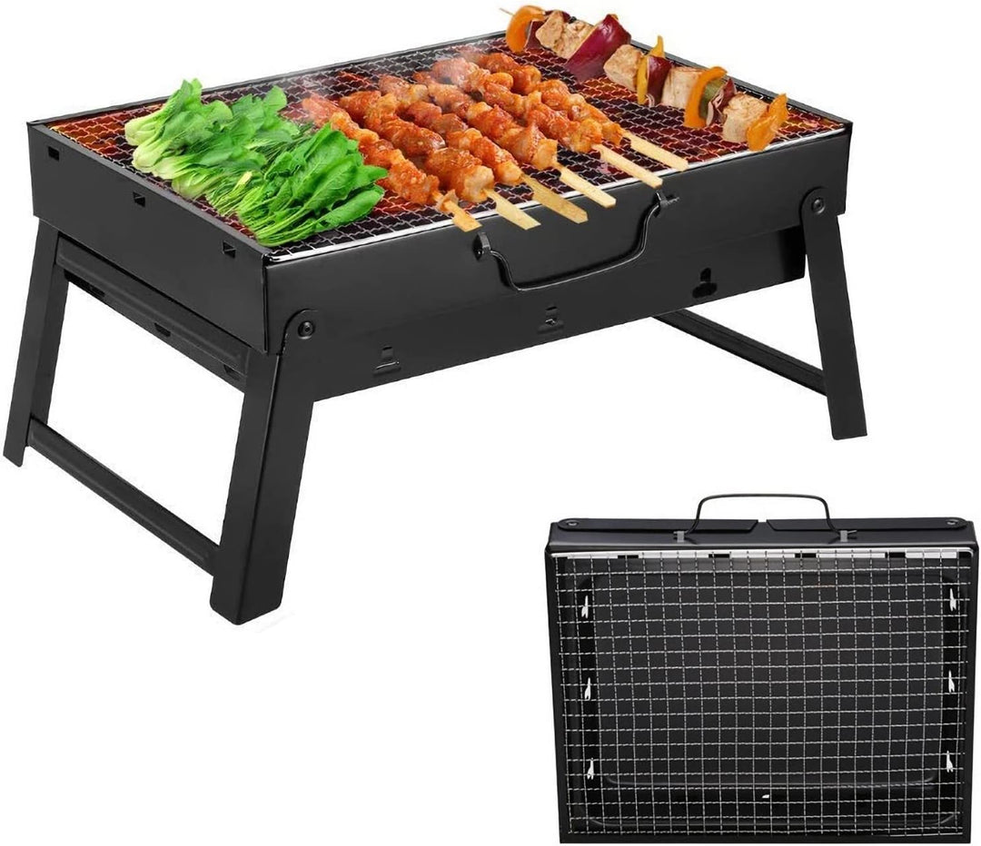 ROIMOE Holzkohlegrills Grill BBQ Portable, Tischgrill Campinggrill Picknickgrill, Abnehmbare BBQ Gri