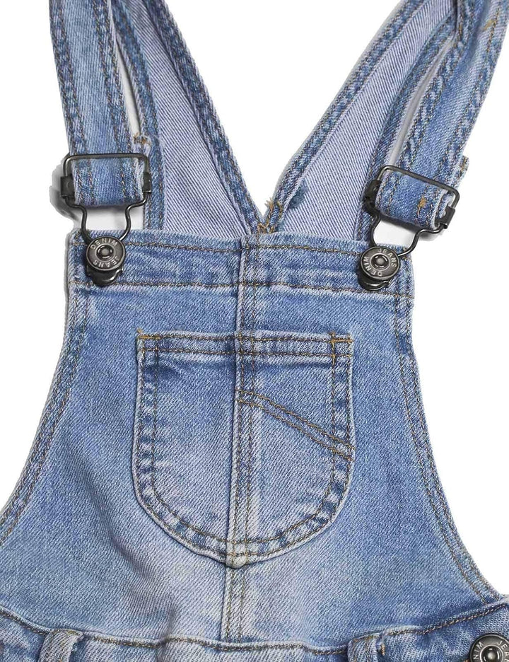 KIDSCOOL SPACE Mädchen-Denim-Latzhose,Little Big Kid Zerrissene Jeans-Arbeitskleidung 12-13 Jahre He
