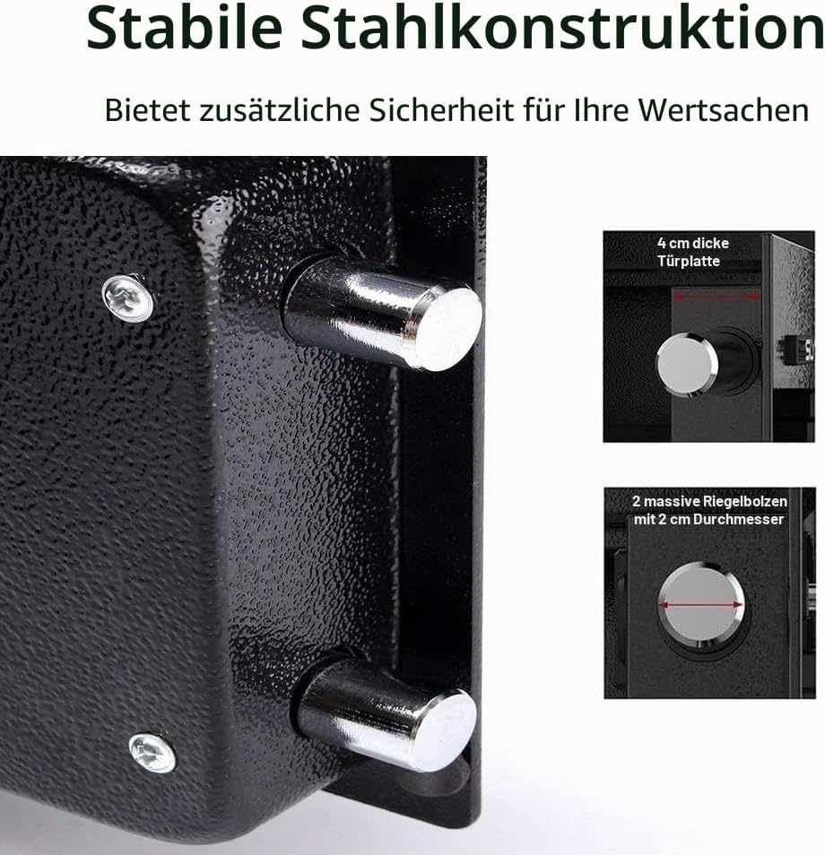 8.5L Digital Tresor Safe mit Schlussel Elektronisches Passwort Safe Cabinet Elektronik Sicherheitsbo