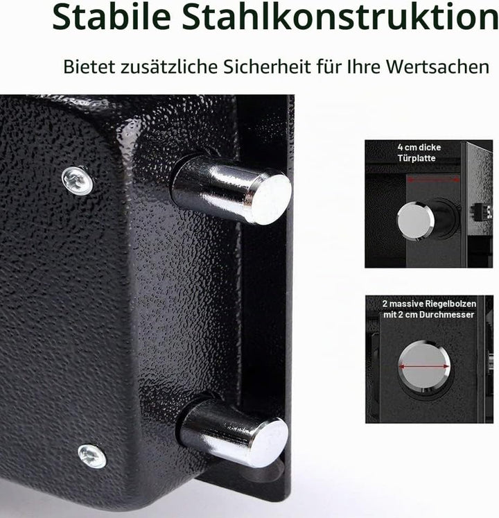 8.5L Digital Tresor Safe mit Schlussel Elektronisches Passwort Safe Cabinet Elektronik Sicherheitsbo