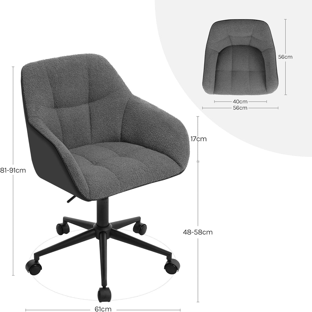 WOLTU Homeoffice Stuhl, Schreibtischstuhl, Drehstuhl, Schminkstuhl, höhenverstellbar, 150 kg belastb