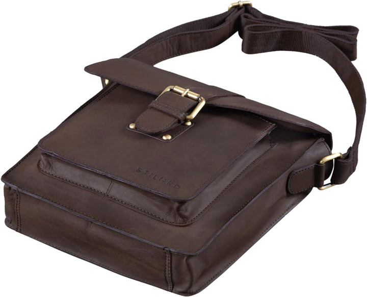 STILORD 'Lukas' Umhängetasche Herren Leder mittelgross Vintage iPad Ledertasche 10,1 Zoll Tablettasc
