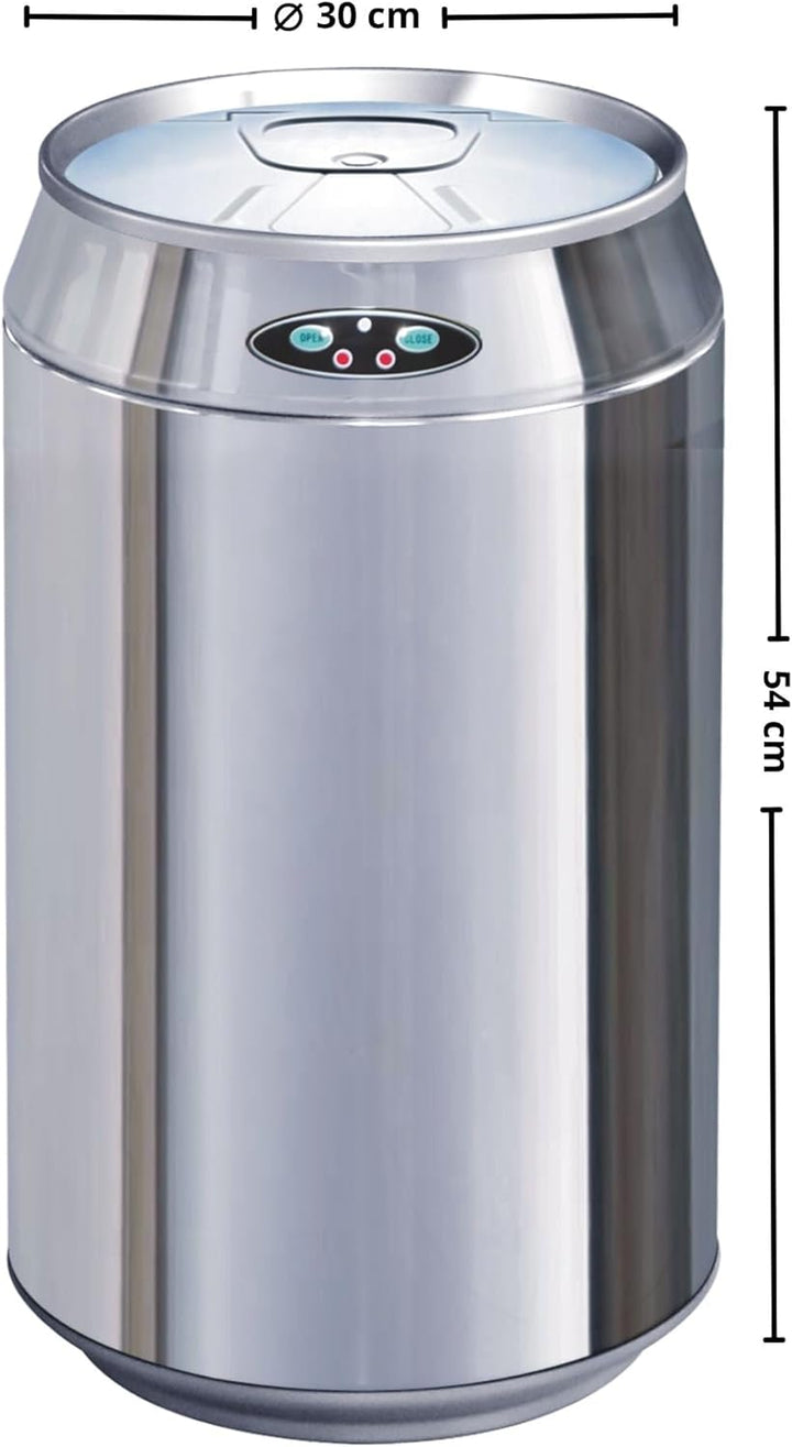 Automatischer 30L CAN-Küchenabfallkorb aus Edelstahl mit Eimer Chrome Inox, Chrome Inox