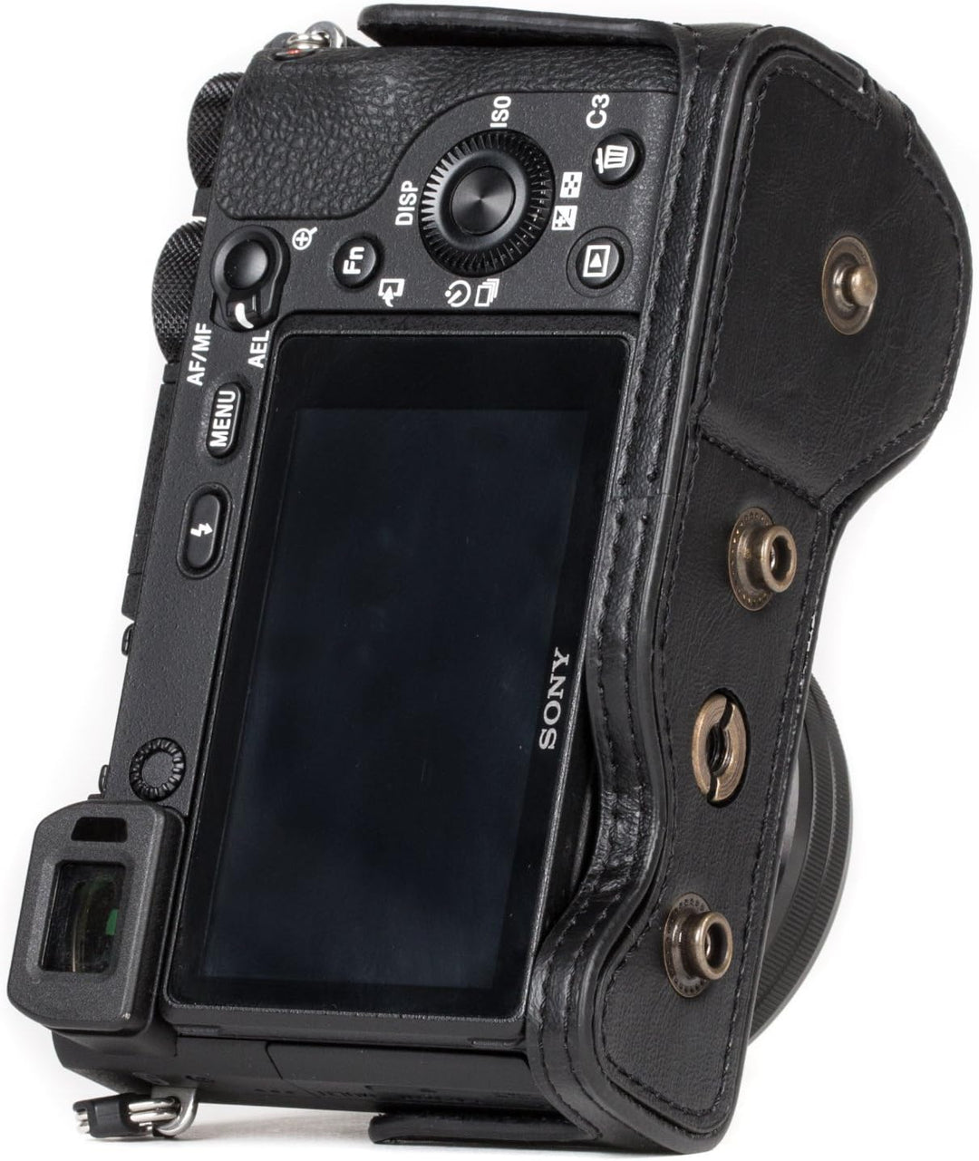 MegaGear Sony Alpha A6500 (16-50 mm) Ever Ready Leder Kamera-Case mit Trageriemen und Batteriezugang