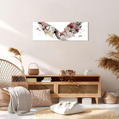 Panorama Bilder auf Leinwand Vogel Abstraktion Leinwandbild 90x30cm Wandbilder Dekoration Wohnzimmer