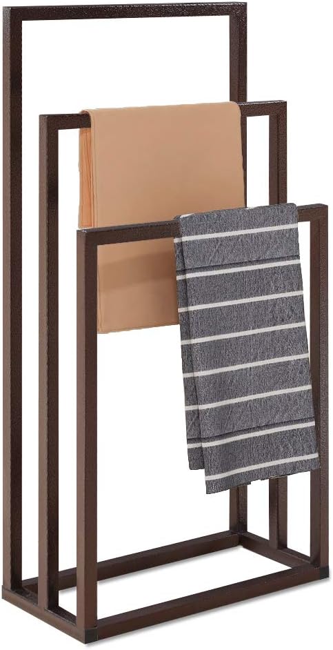 storagehook Handtuchhalter aus Metall, 3 Stangen, freistehend, 3 Etagen, Aufbewahrung, Organizer, Wa