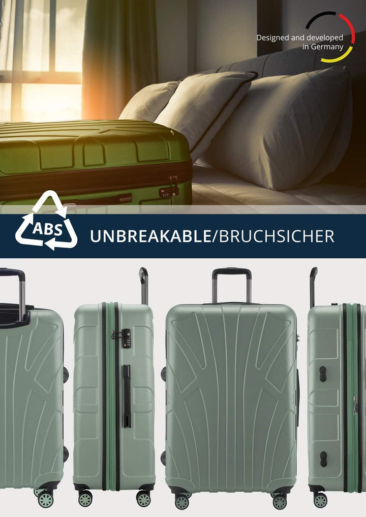 suitline - Grosser Hartschalen-Koffer Koffer Trolley Rollkoffer XL Reisekoffer, TSA, 76 cm, ca. 96-1