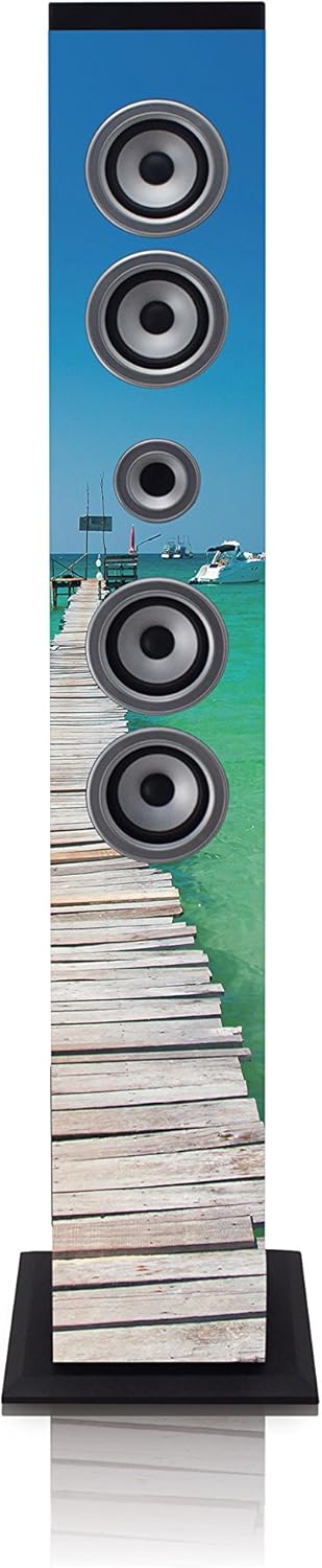 Lenco iCes IBT-6 Bluetooth-Standlautsprecher, 40 Watt Musikleistung (UKW-Radio, USB, SD-Kartenleser,