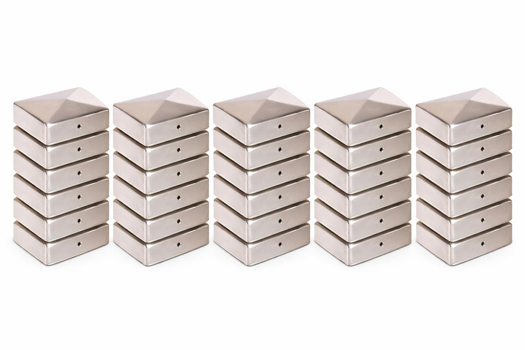 25 x PFOSTENKAPPE PYRAMIDE 71 x 71 MM EDELSTAHL 25 71 x 71 mm, 25 71 x 71 mm