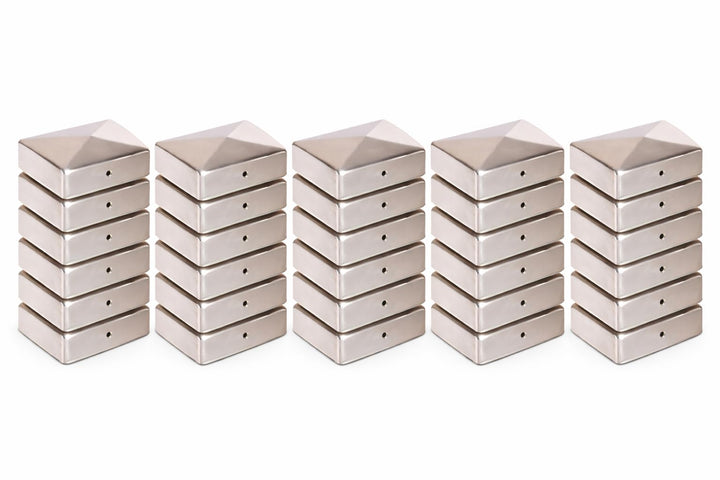 25 x PFOSTENKAPPE PYRAMIDE 71 x 71 MM EDELSTAHL 25 71 x 71 mm, 25 71 x 71 mm