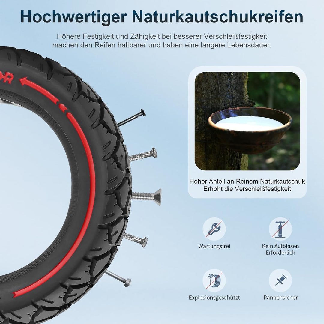 60/70-7 Vollgummireifen 10 Zoll Solide Reifen Ersatzreifen für Xiaomi 4 Pro(1. Generation)/Xiaomi 4
